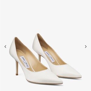 Jimmy Choo Love 85 Ivory Satin Pumps